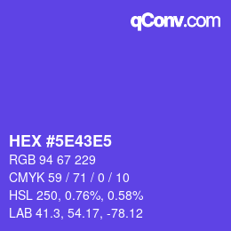 Color code: HEX #5E43E5 | qconv.com