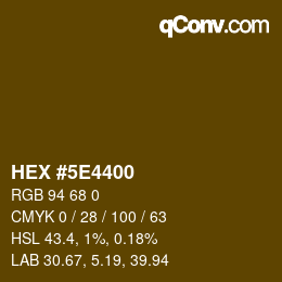 Color code: HEX #5E4400 | qconv.com