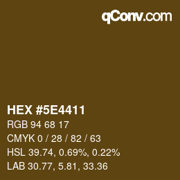 Color code: HEX #5E4411 | qconv.com