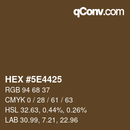 Color code: HEX #5E4425 | qconv.com