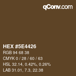 Color code: HEX #5E4426 | qconv.com