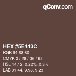 Color code: HEX #5E443C | qconv.com