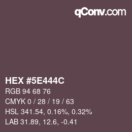 Color code: HEX #5E444C | qconv.com