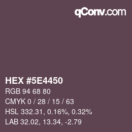Color code: HEX #5E4450 | qconv.com