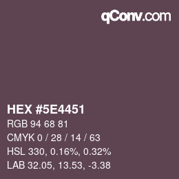 Color code: HEX #5E4451 | qconv.com