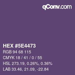 カラーコード: HEX #5E4473 | qconv.com