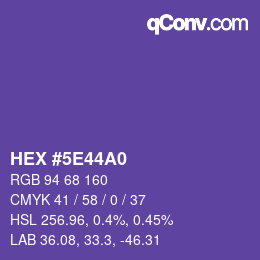 Color code: HEX #5E44A0 | qconv.com
