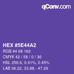 颜色代码: HEX #5E44A2 | qconv.com