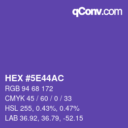 カラーコード: HEX #5E44AC | qconv.com