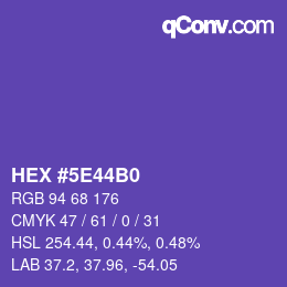 Código de color: HEX #5E44B0 | qconv.com