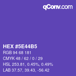 Farbcode: HEX #5E44B5 | qconv.com