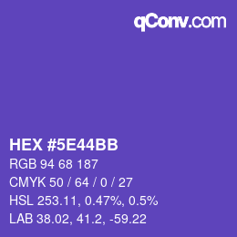 Color code: HEX #5E44BB | qconv.com