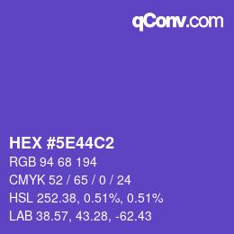カラーコード: HEX #5E44C2 | qconv.com