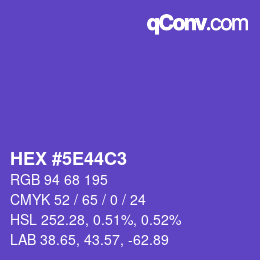 Color code: HEX #5E44C3 | qconv.com