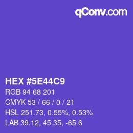 Color code: HEX #5E44C9 | qconv.com