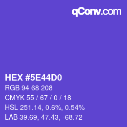 カラーコード: HEX #5E44D0 | qconv.com