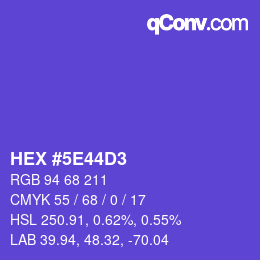 カラーコード: HEX #5E44D3 | qconv.com