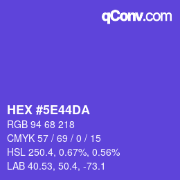 颜色代码: HEX #5E44DA | qconv.com