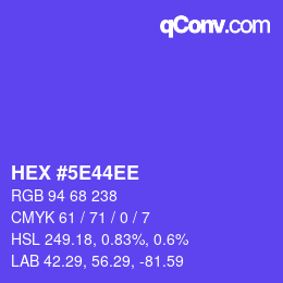 Color code: HEX #5E44EE | qconv.com