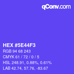 Color code: HEX #5E44F3 | qconv.com