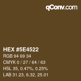 Color code: HEX #5E4522 | qconv.com