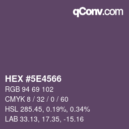 Color code: HEX #5E4566 | qconv.com