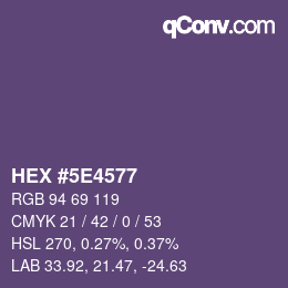 Color code: HEX #5E4577 | qconv.com
