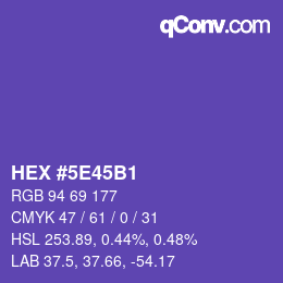 カラーコード: HEX #5E45B1 | qconv.com