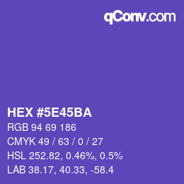 Color code: HEX #5E45BA | qconv.com