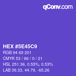 Color code: HEX #5E45C9 | qconv.com