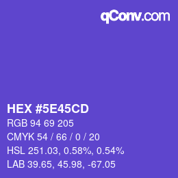 Color code: HEX #5E45CD | qconv.com