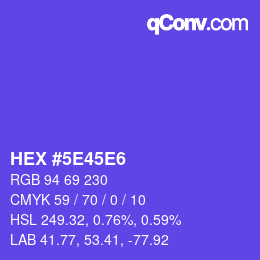 Color code: HEX #5E45E6 | qconv.com