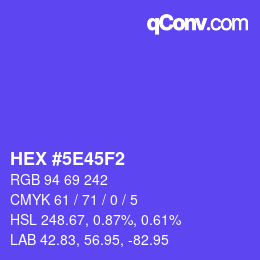 Color code: HEX #5E45F2 | qconv.com