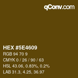 Color code: HEX #5E4609 | qconv.com