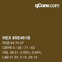 Color code: HEX #5E461B | qconv.com