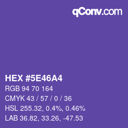 Color code: HEX #5E46A4 | qconv.com