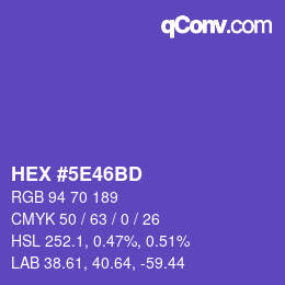 Color code: HEX #5E46BD | qconv.com