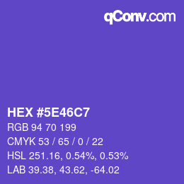 Farbcode: HEX #5E46C7 | qconv.com