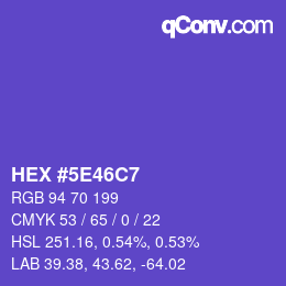 カラーコード: HEX #5E46C7 | qconv.com