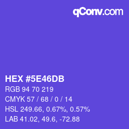 カラーコード: HEX #5E46DB | qconv.com