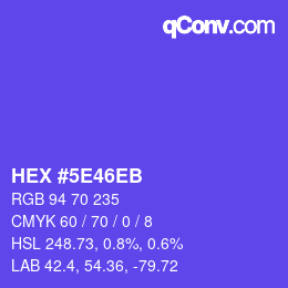カラーコード: HEX #5E46EB | qconv.com