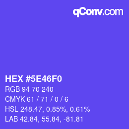 Color code: HEX #5E46F0 | qconv.com