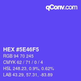 Color code: HEX #5E46F5 | qconv.com