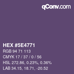 Color code: HEX #5E4771 | qconv.com