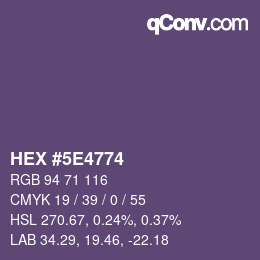 Color code: HEX #5E4774 | qconv.com