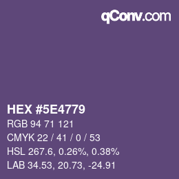 Color code: HEX #5E4779 | qconv.com
