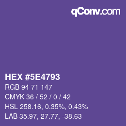 Color code: HEX #5E4793 | qconv.com