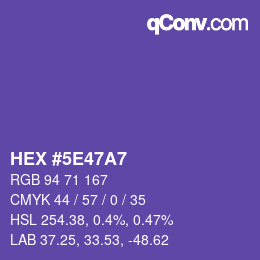 Color code: HEX #5E47A7 | qconv.com