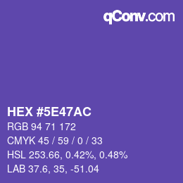 Color code: HEX #5E47AC | qconv.com