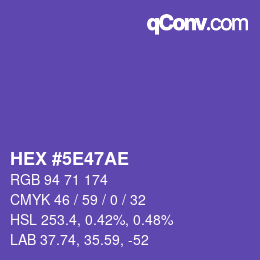 Color code: HEX #5E47AE | qconv.com